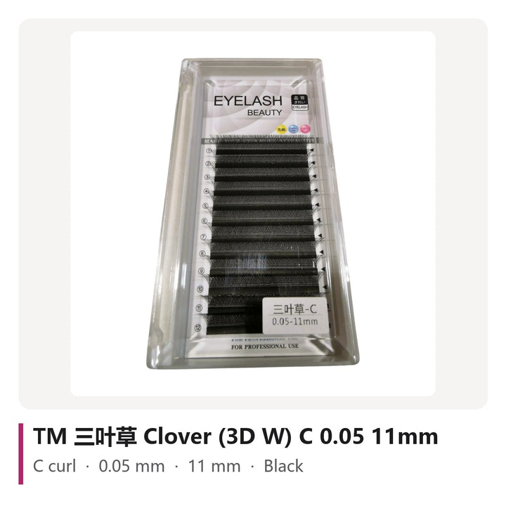TM 三叶草 Clover (3D W) Lash Extensions C 0.05 11mm, tray photo