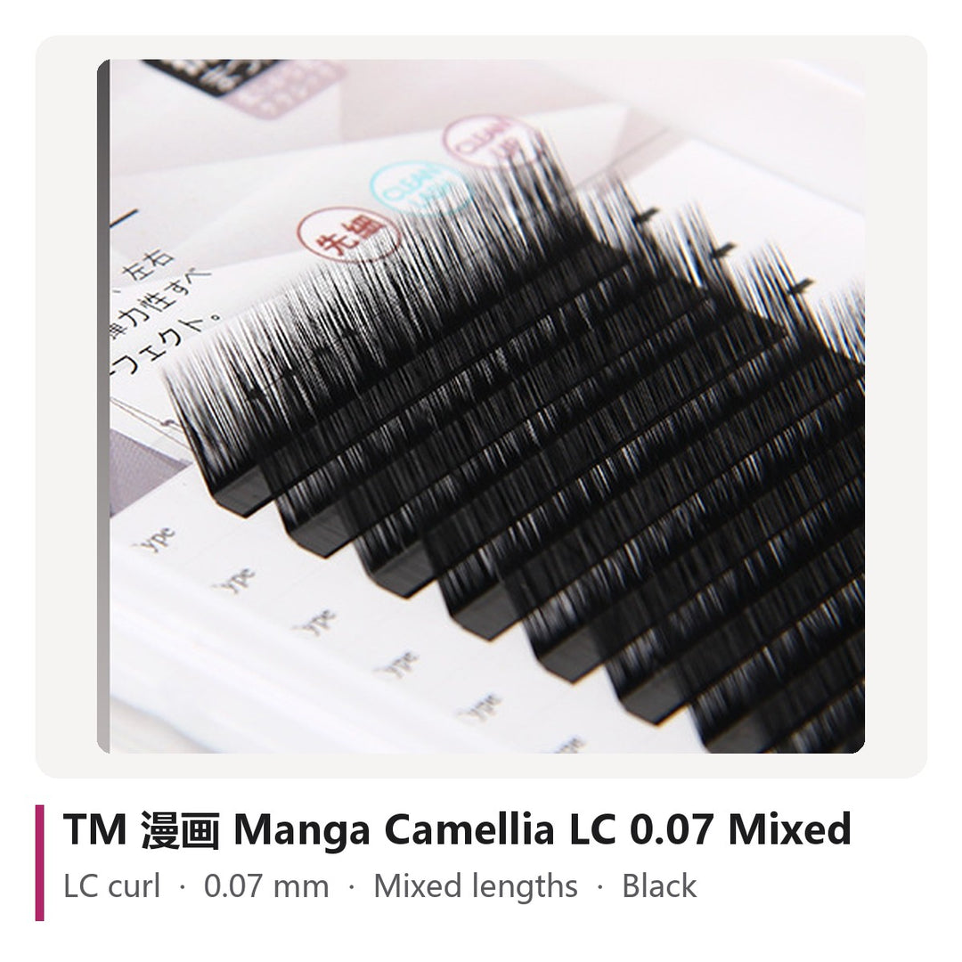TM 漫画 Manga Camellia Lash Extensions LC 0.07 Mixed, tray photo