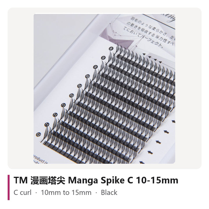 TM 漫画塔尖 Manga Spike Lash Extensions C 10-15mm, tray photo