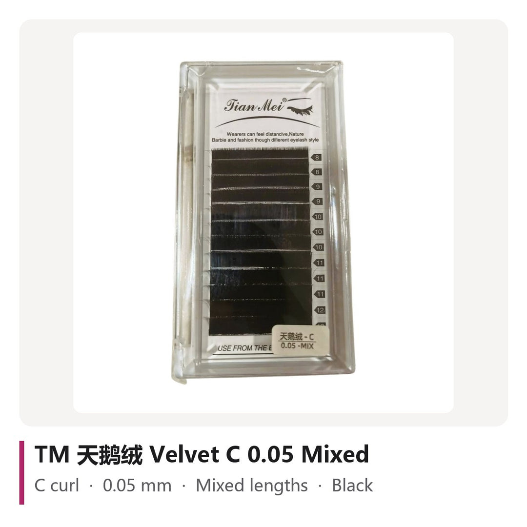 TM 天鹅绒 Velvet Lash Extensions C 0.05 Mixed, tray photo