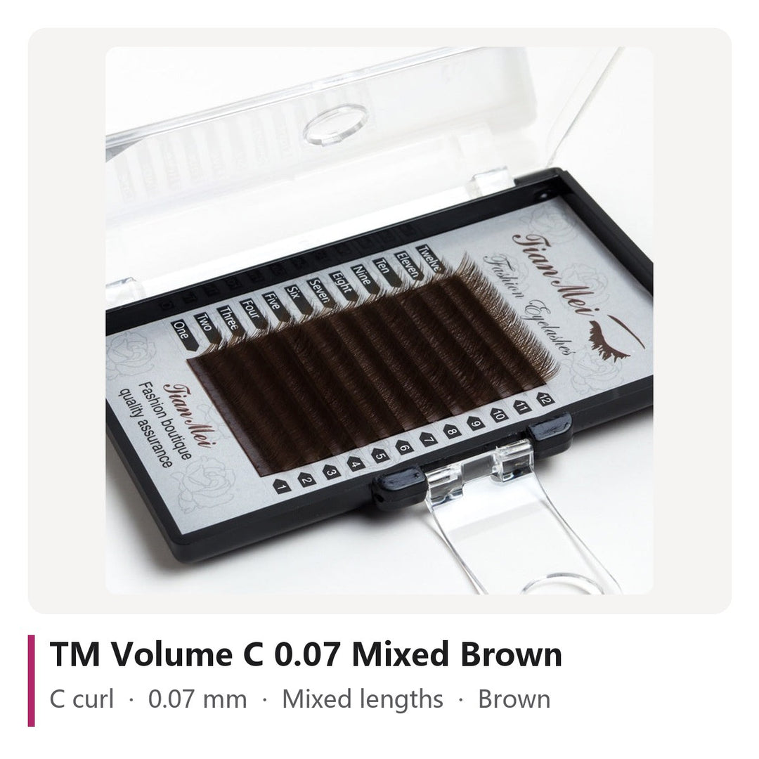 TM Volume Lash Extensions C 0.07 Mixed Brown, tray photo