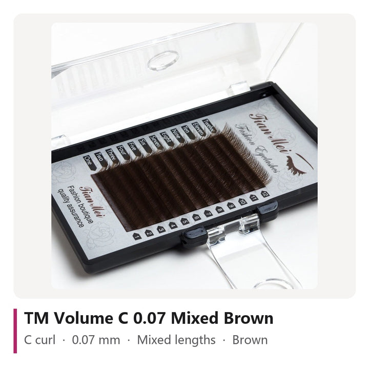TM Volume Lash Extensions C 0.07 Mixed Brown, tray photo
