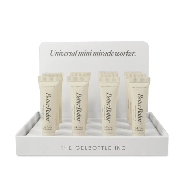 The GelBottle Better Balm Mini 12-piece counter display box