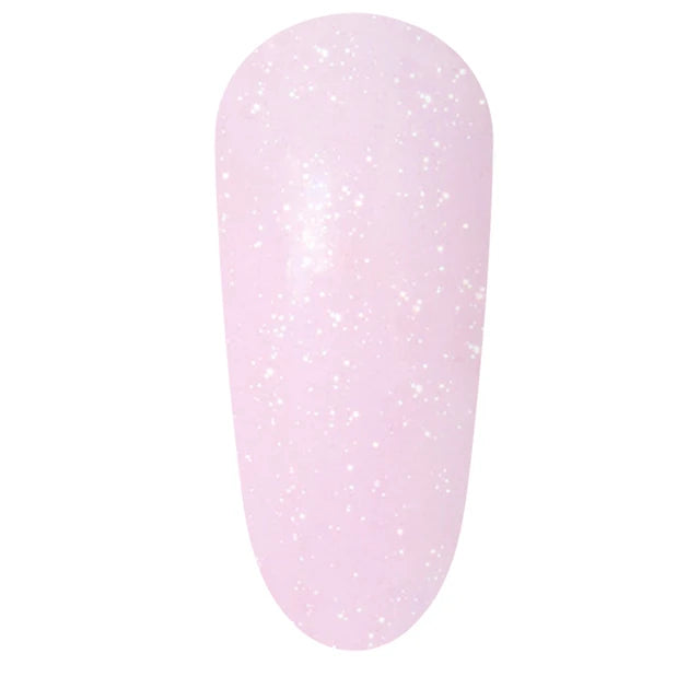 The GelBottle Hard BIAB Plush colour swatch: cool pink with a subtle silver shimmer