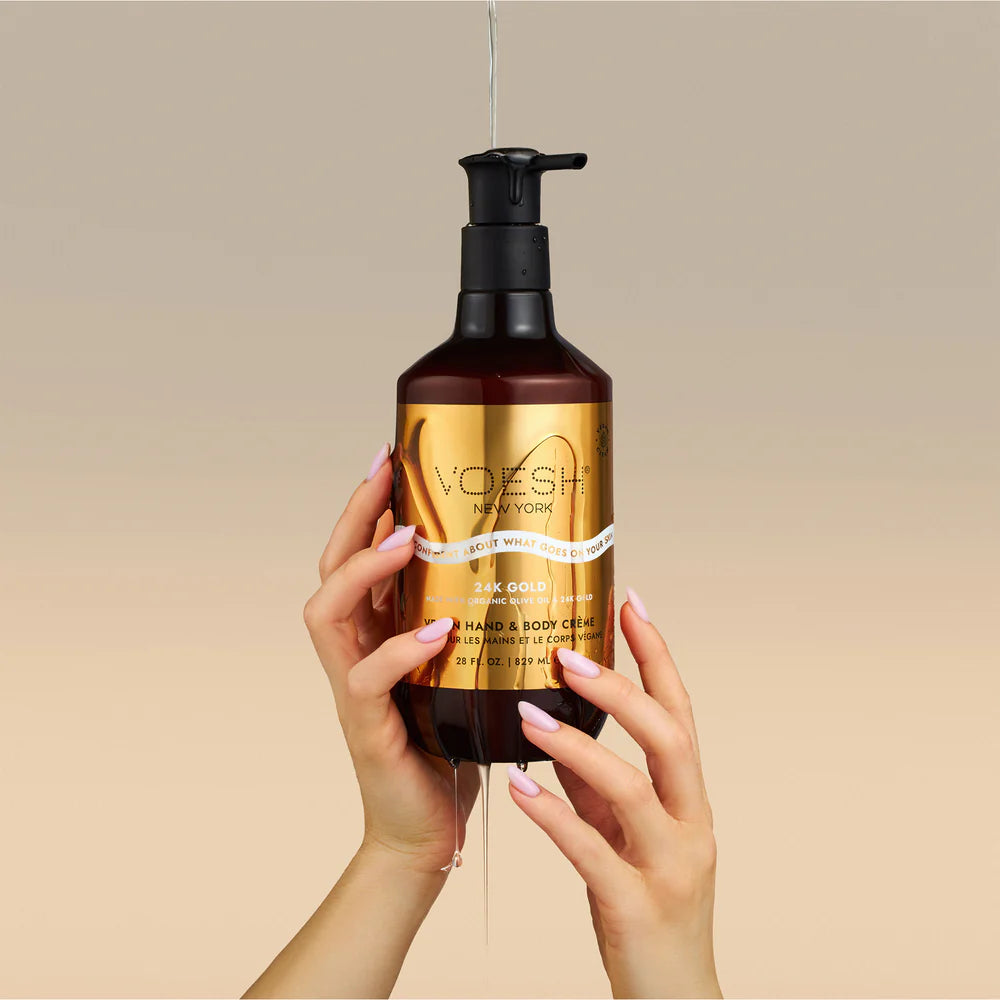 Voesh Vegan Hand &amp; Body Crème 24K Gold (28oz）
