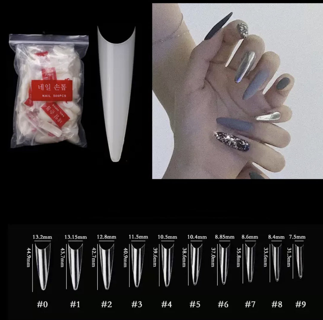 Plastic  Nail Tips | Korean (500pcs/pack)