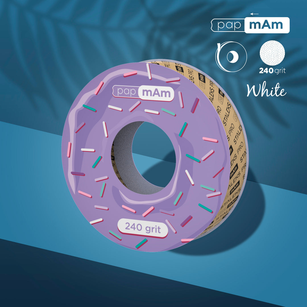Staleks Pro Expert papmAm White Disposable Abrasive Tape (Without Plastic Case) ATSC White - 240 grit