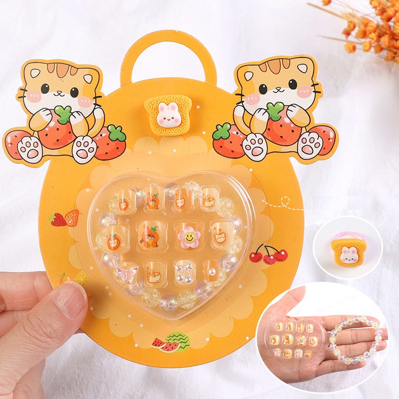 Kid Press On Nail Tips - D