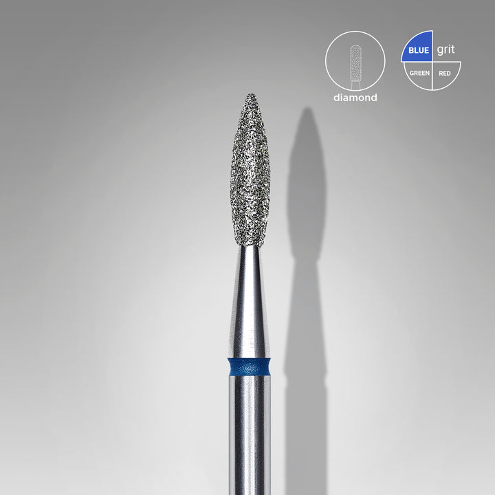 Staleks Diamond Nail Drill Bit Pointed Flame - Blue 2.1/8 mm