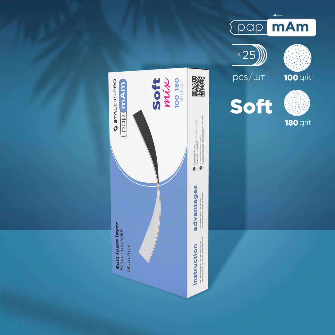Staleks Pro Disposable double-sided Files papmAm Mix on soft foam layer  100/180 grit (25 pcs) EXPERT 20 -100/180