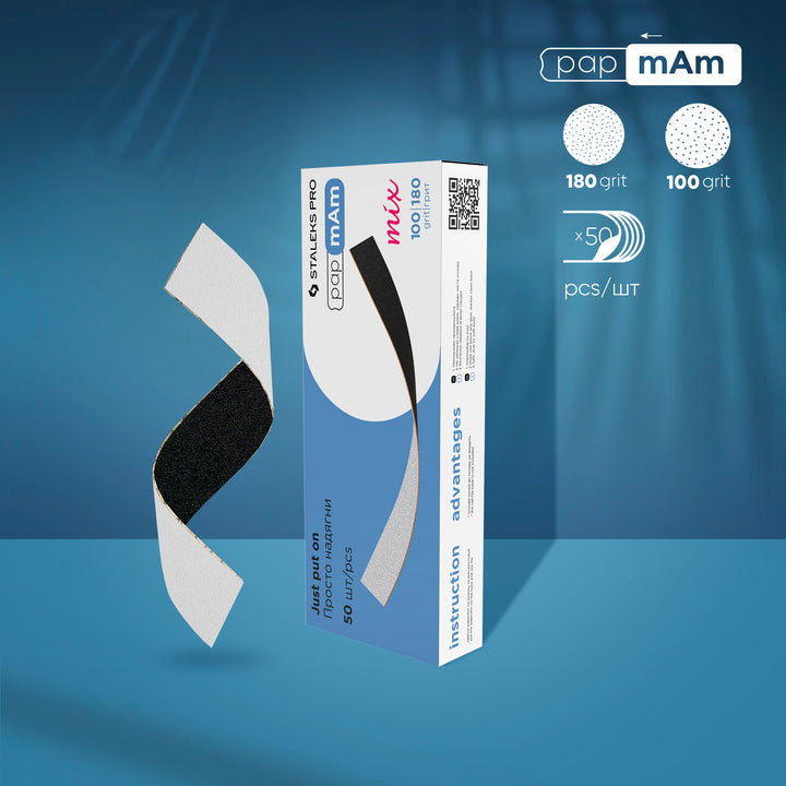 Staleks Pro Disposable double-sided Files papmAm Mix 100/180 grit (50 pcs) EXPERT 22 -100/180