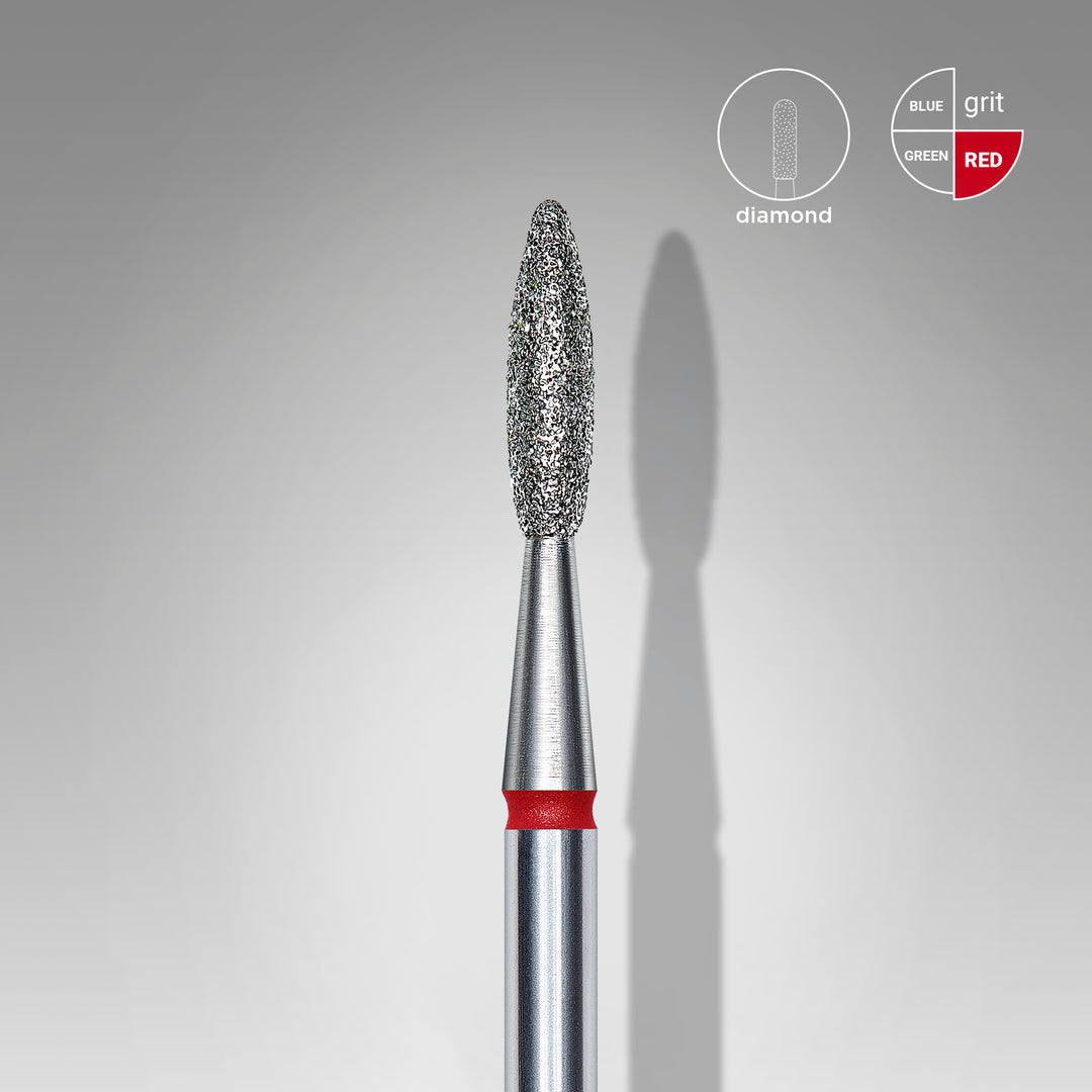 Staleks Diamond Nail Drill Bit Flame - Red 2.1/8 mm
