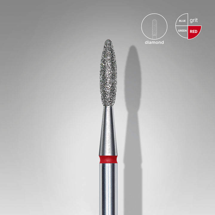 Staleks Diamond Nail Drill Bit Flame - Red 2.1/8 mm