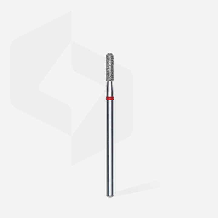Staleks Diamond Nail Drill Bit Cylinder Rounded - Red 2.3/8 mm