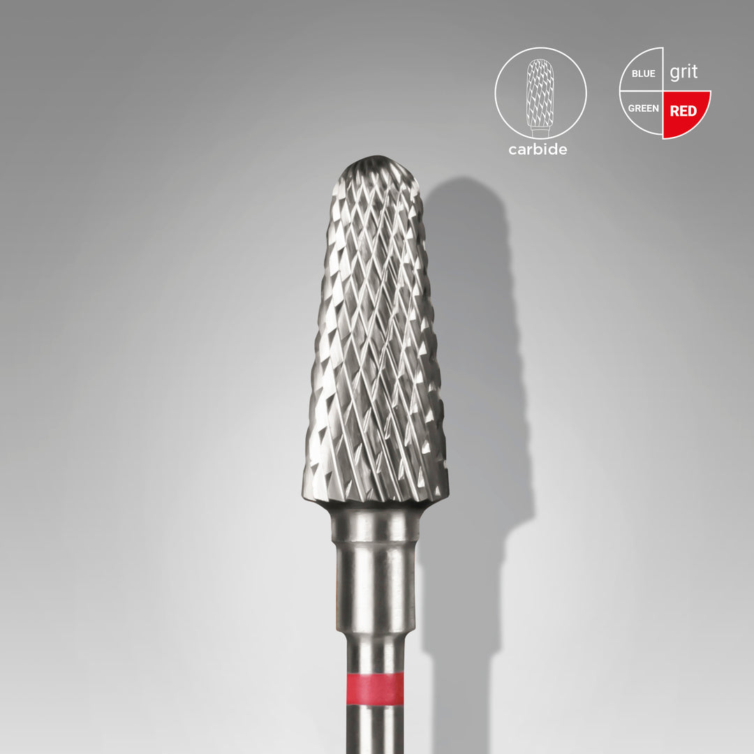 Staleks Pro Expert Carbide Nail Drill Bit Frustum 6mm - Red