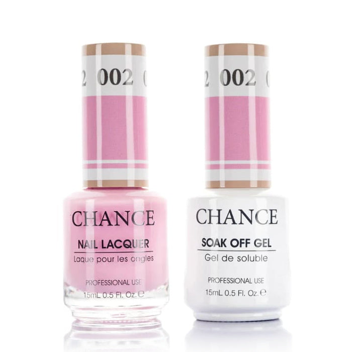 Chance Gel &amp; Lacquer Duo 002, pink crème, soak-off gel polish and matching nail lacquer, 0.5 oz each