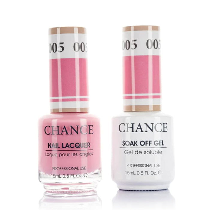 Chance Gel &amp; Lacquer Duo 005, pink crème, soak-off gel polish and matching nail lacquer, 0.5 oz each