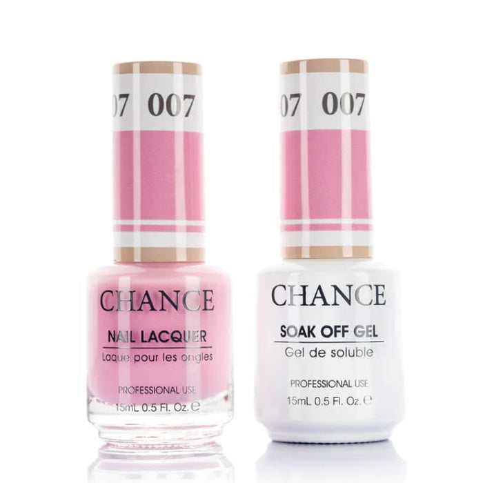 Chance Gel &amp; Lacquer Duo 007, pink crème, soak-off gel polish and matching nail lacquer, 0.5 oz each