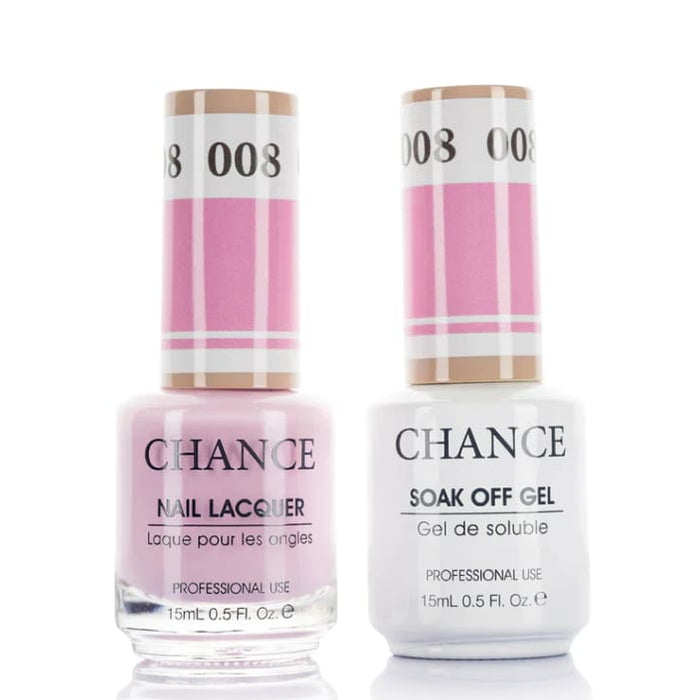 Chance Gel &amp; Lacquer Duo 008, pink crème, soak-off gel polish and matching nail lacquer, 0.5 oz each