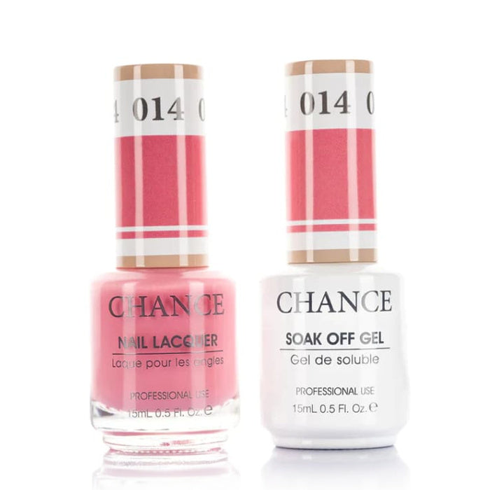 Chance Gel &amp; Lacquer Duo 014, pink crème, soak-off gel polish and matching nail lacquer, 0.5 oz each