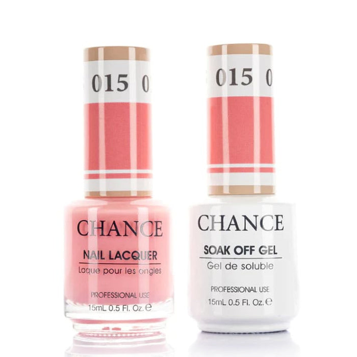 Chance Gel &amp; Lacquer Duo 015, pink crème, soak-off gel polish and matching nail lacquer, 0.5 oz each