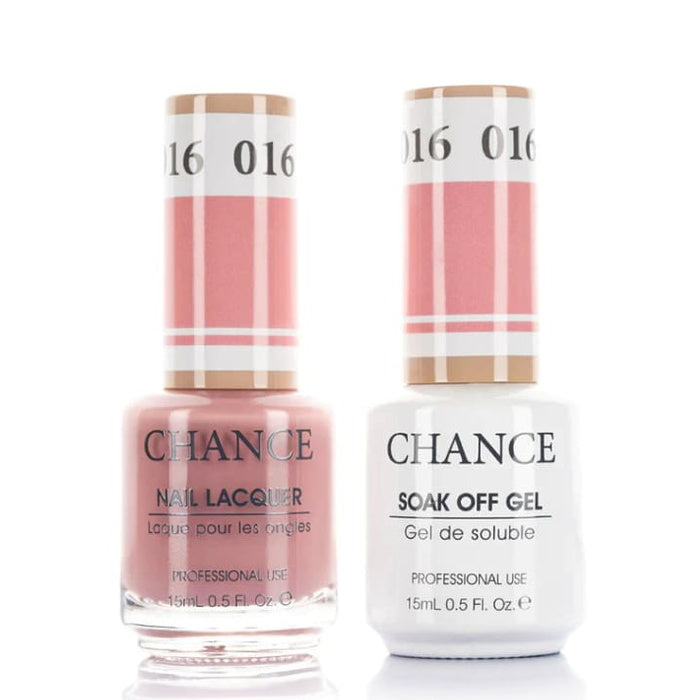 Chance Gel &amp; Lacquer Duo 016, pink crème, soak-off gel polish and matching nail lacquer, 0.5 oz each