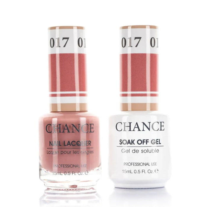 Chance Gel &amp; Lacquer Duo 017, pink crème, soak-off gel polish and matching nail lacquer, 0.5 oz each