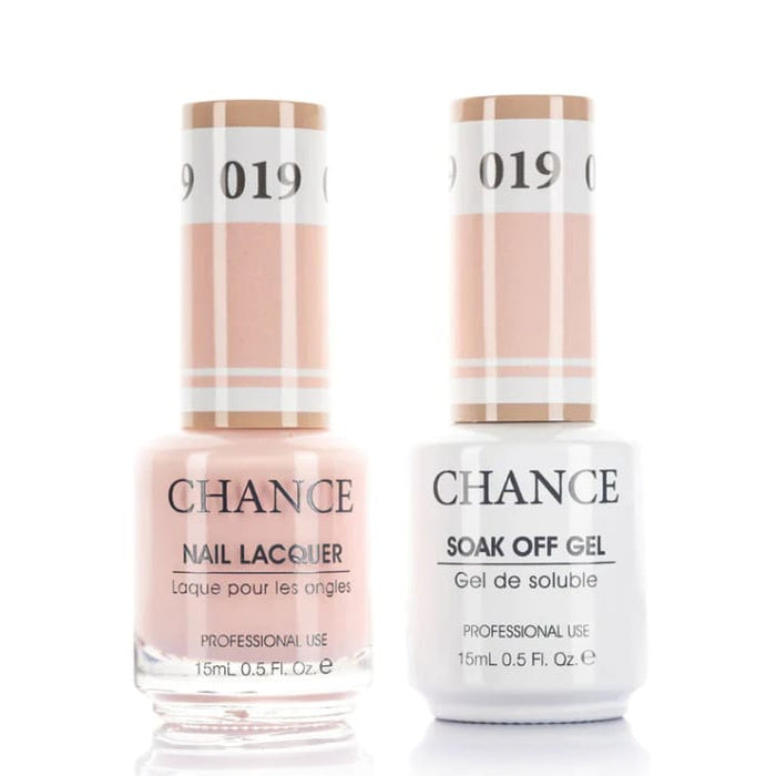 Chance Gel &amp; Lacquer Duo 019, nude crème, soak-off gel polish and matching nail lacquer, 0.5 oz each
