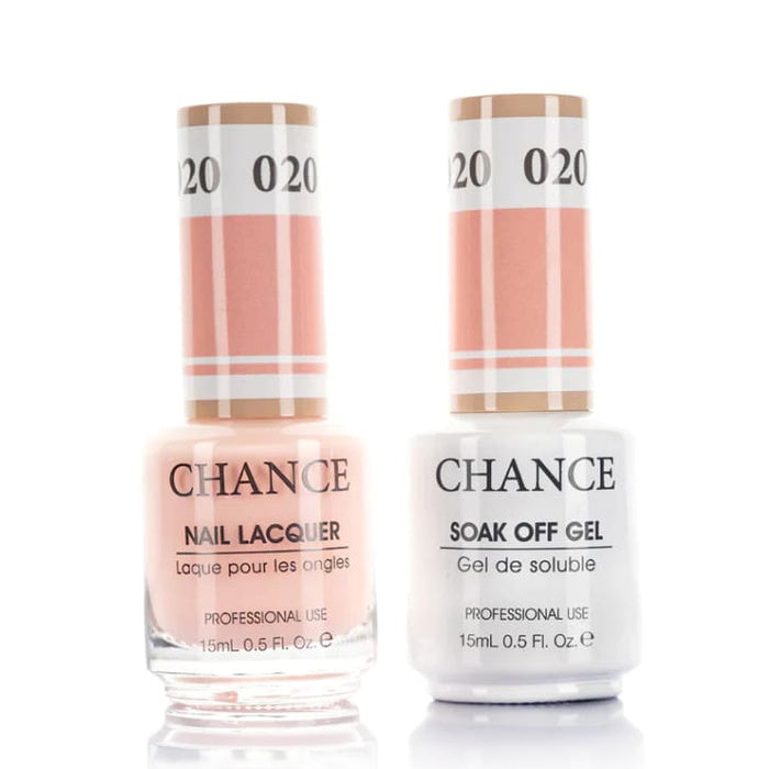 Chance Gel &amp; Lacquer Duo 020, nude crème, soak-off gel polish and matching nail lacquer, 0.5 oz each