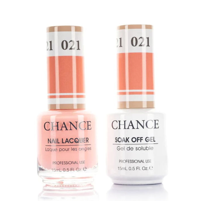 Chance Gel &amp; Lacquer Duo 021, coral orange crème, soak-off gel polish and matching nail lacquer, 0.5 oz each