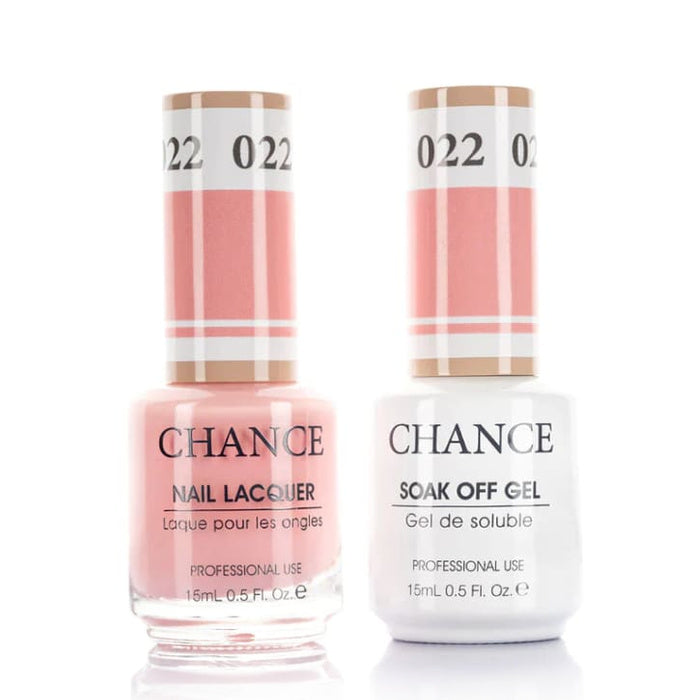 Chance Gel &amp; Lacquer Duo 022, pink crème, soak-off gel polish and matching nail lacquer, 0.5 oz each