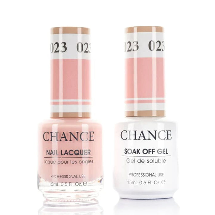 Chance Gel &amp; Lacquer Duo 023, nude crème, soak-off gel polish and matching nail lacquer, 0.5 oz each