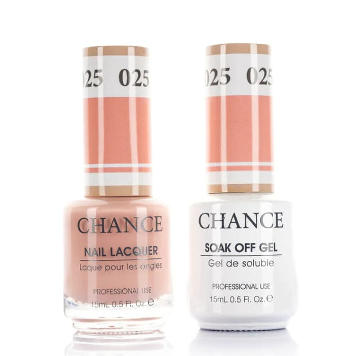 Chance Gel &amp; Lacquer Duo 025, nude crème, soak-off gel polish and matching nail lacquer, 0.5 oz each