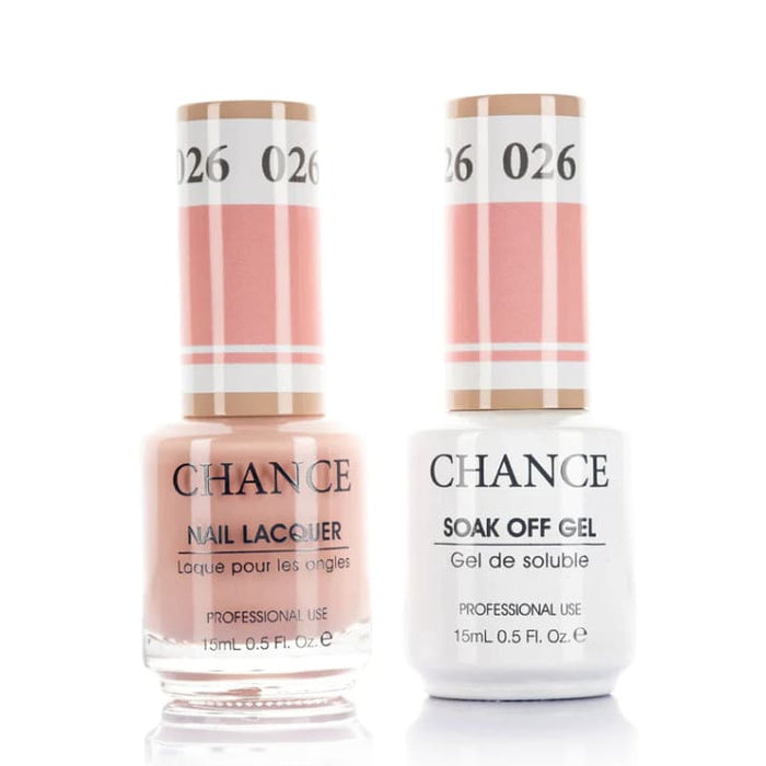 Chance Gel &amp; Lacquer Duo 026, nude crème, soak-off gel polish and matching nail lacquer, 0.5 oz each