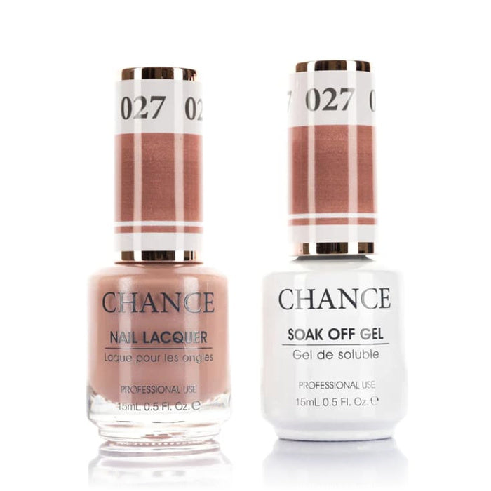 Chance Gel &amp; Lacquer Duo 027, brown crème, soak-off gel polish and matching nail lacquer, 0.5 oz each