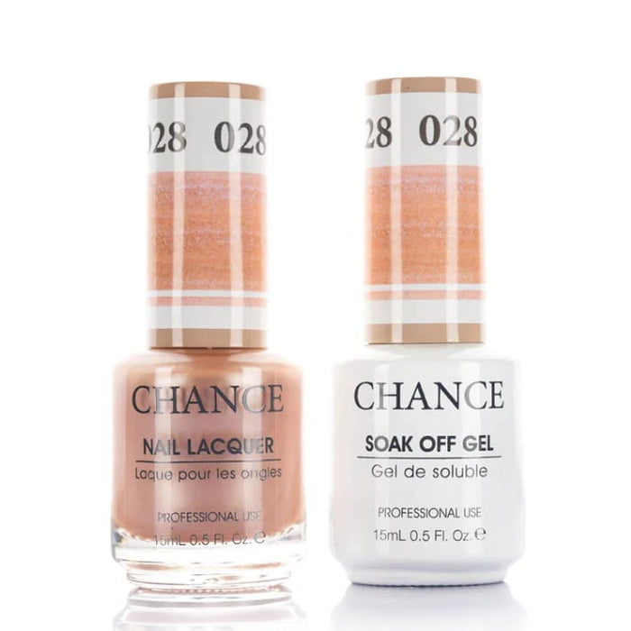 Chance Gel &amp; Lacquer Duo 028, nude shimmer, soak-off gel polish and matching nail lacquer, 0.5 oz each