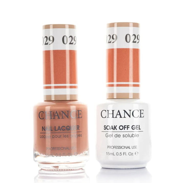 Chance Gel &amp; Lacquer Duo 029, coral orange crème, soak-off gel polish and matching nail lacquer, 0.5 oz each