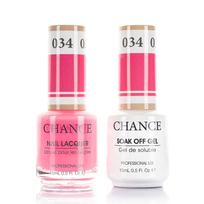Chance Gel &amp; Lacquer Duo 034, pink crème, soak-off gel polish and matching nail lacquer, 0.5 oz each