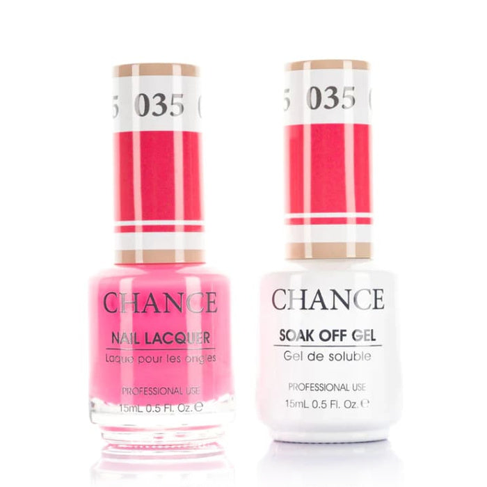 Chance Gel &amp; Lacquer Duo 035, pink crème, soak-off gel polish and matching nail lacquer, 0.5 oz each