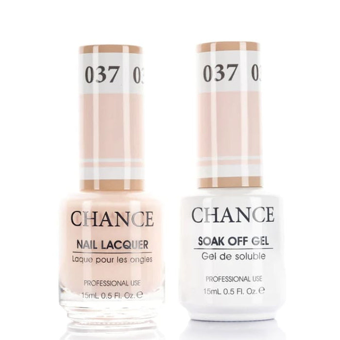 Chance Gel &amp; Lacquer Duo 037, nude crème, soak-off gel polish and matching nail lacquer, 0.5 oz each