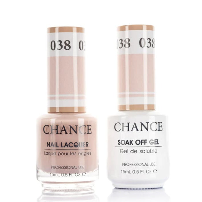 Chance Gel &amp; Lacquer Duo 038, nude crème, soak-off gel polish and matching nail lacquer, 0.5 oz each
