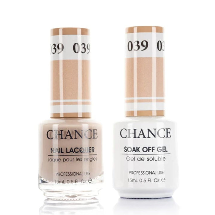Chance Gel &amp; Lacquer Duo 039, nude crème, soak-off gel polish and matching nail lacquer, 0.5 oz each
