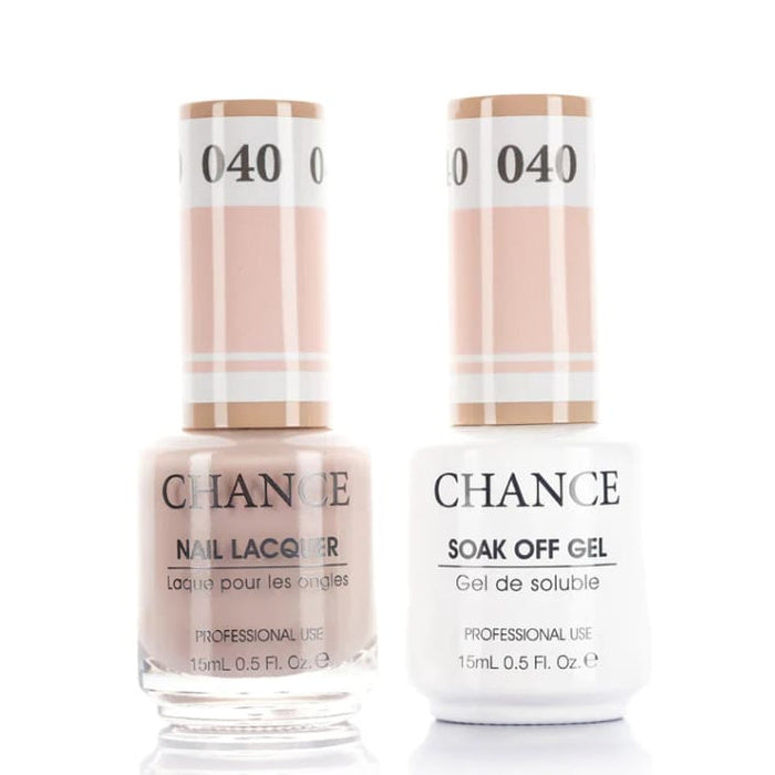 Chance Gel &amp; Lacquer Duo 040, nude crème, soak-off gel polish and matching nail lacquer, 0.5 oz each