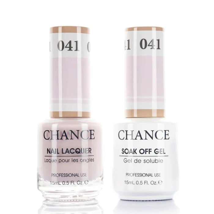 Chance Gel &amp; Lacquer Duo 041, white crème, soak-off gel polish and matching nail lacquer, 0.5 oz each