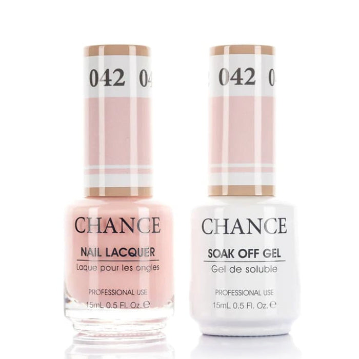 Chance Gel &amp; Lacquer Duo 042, nude crème, soak-off gel polish and matching nail lacquer, 0.5 oz each