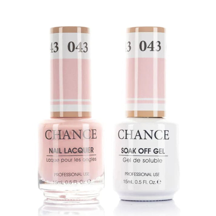 Chance Gel &amp; Lacquer Duo 043, pink crème, soak-off gel polish and matching nail lacquer, 0.5 oz each