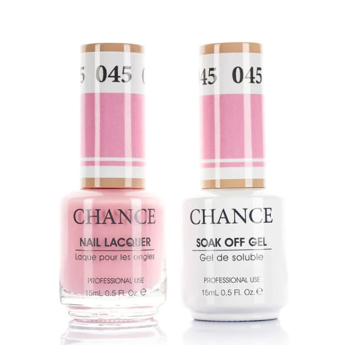 Chance Gel &amp; Lacquer Duo 045, pink crème, soak-off gel polish and matching nail lacquer, 0.5 oz each
