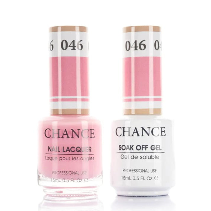 Chance Gel &amp; Lacquer Duo 046, pink crème, soak-off gel polish and matching nail lacquer, 0.5 oz each