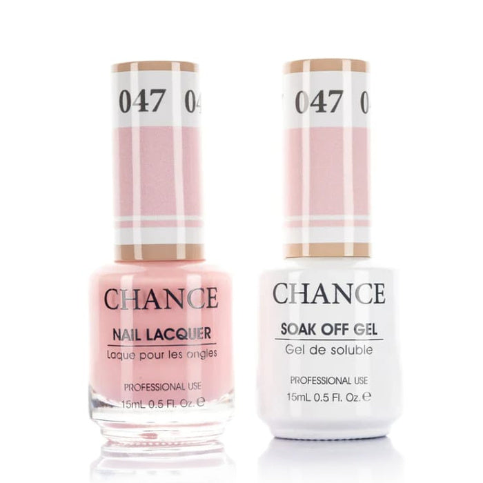 Chance Gel &amp; Lacquer Duo 047, pink crème, soak-off gel polish and matching nail lacquer, 0.5 oz each