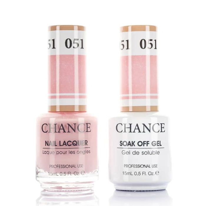 Chance Gel &amp; Lacquer Duo 051, pink crème, soak-off gel polish and matching nail lacquer, 0.5 oz each